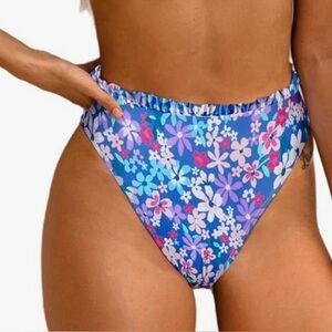 NWOT Cupshe Floral High-Waisted Bikini Bottom
